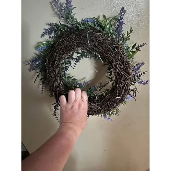 Mini Artificial Lavender Wreath Farmhouse Home Decor - Picture 3 of 3